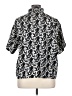 Izzy & Liv 100% Polyester Print Black Short Sleeve Blouse Size XL - photo 2