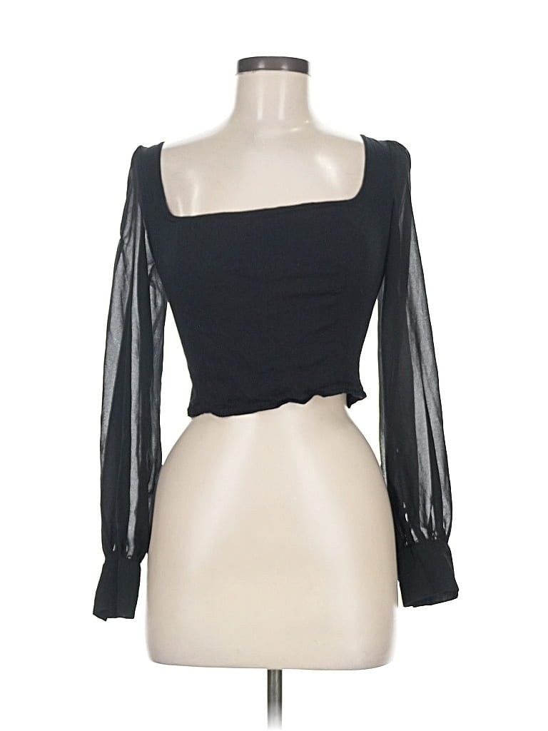 Pre-owned Urban Outfitters Long Sleeve Top Black Square Neckline Tops