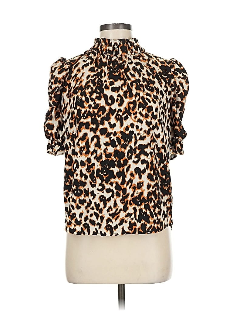 Pre-owned Thml Short Sleeve Blouse In Brown