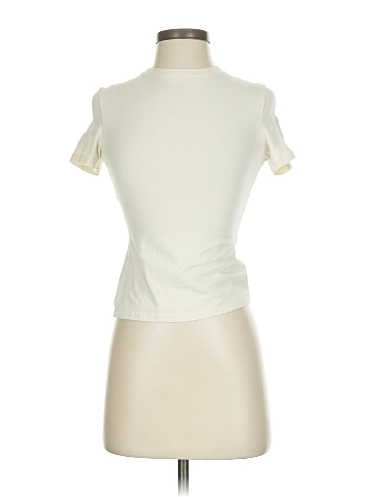 Pre-owned Skims Short Sleeve Turtleneck In White