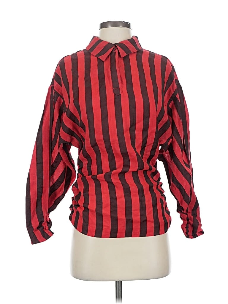 L'academie Los Angeles Long Sleeve Blouse In Red