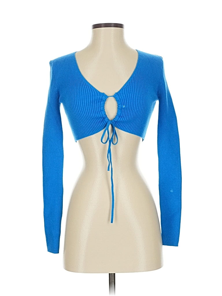 Pre-owned Zara Cardigan Sweater In Blue