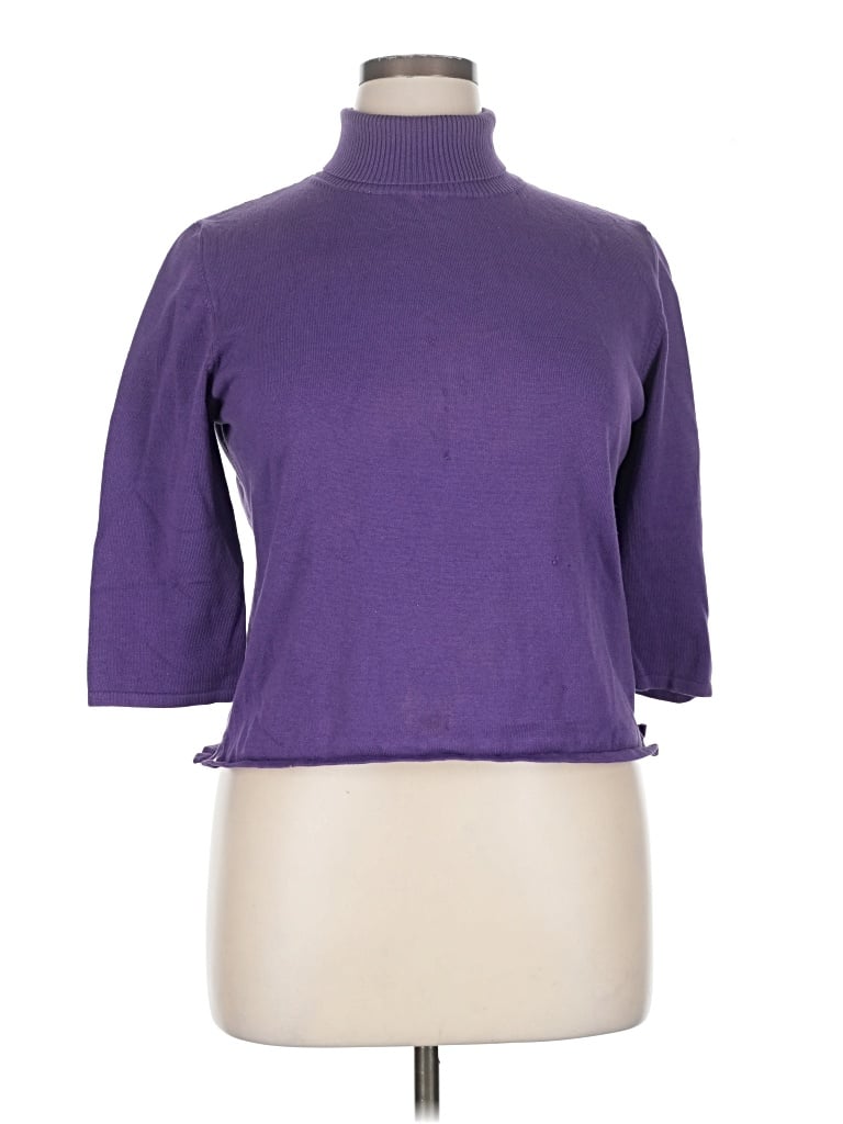 Pre-owned Façonnable Turtleneck Sweater In Purple