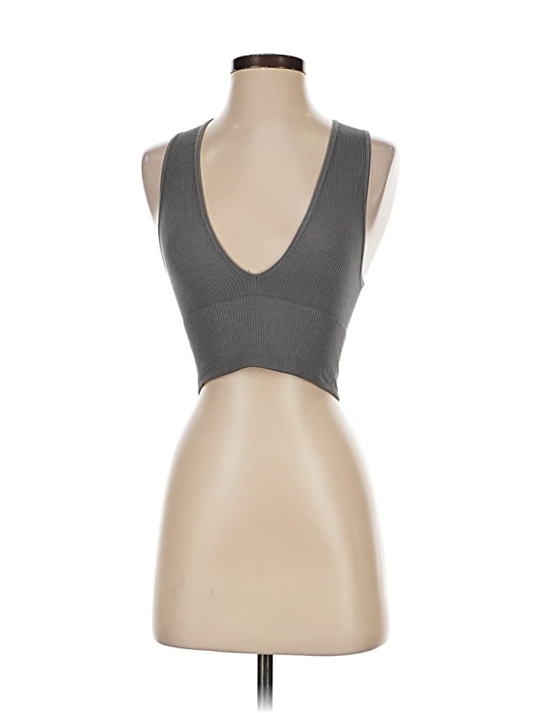 Pre-owned Out From Under Tank Top Gray Strapless Neckline Tops