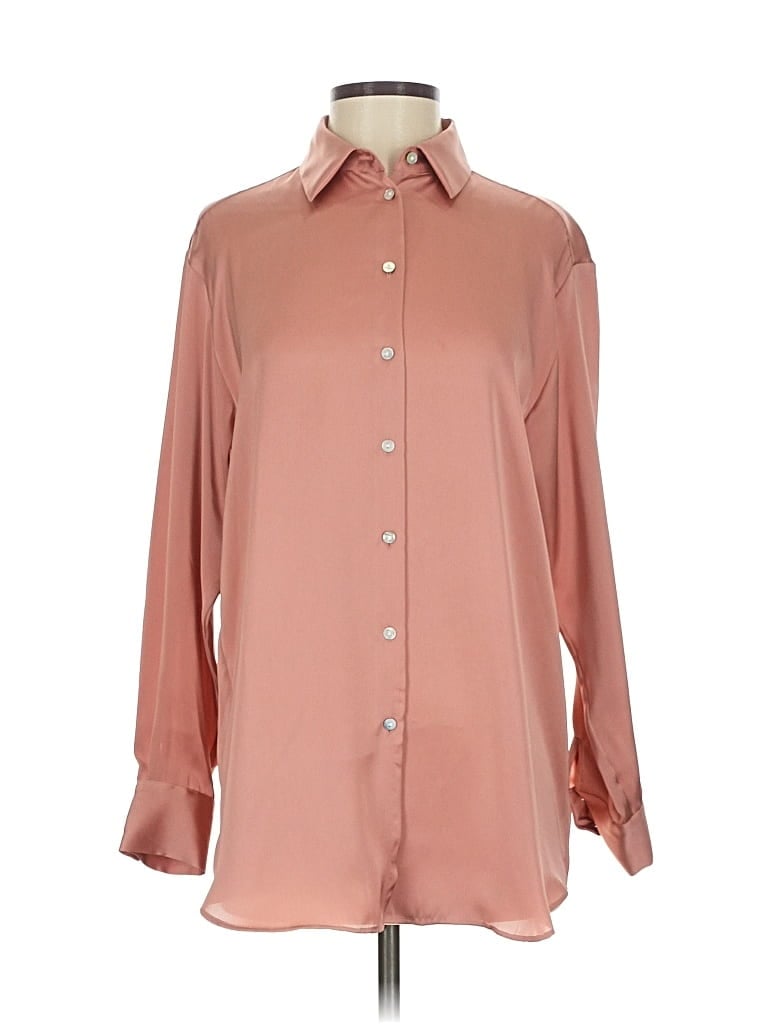 Pre-owned Zara Long Sleeve Blouse In Pink