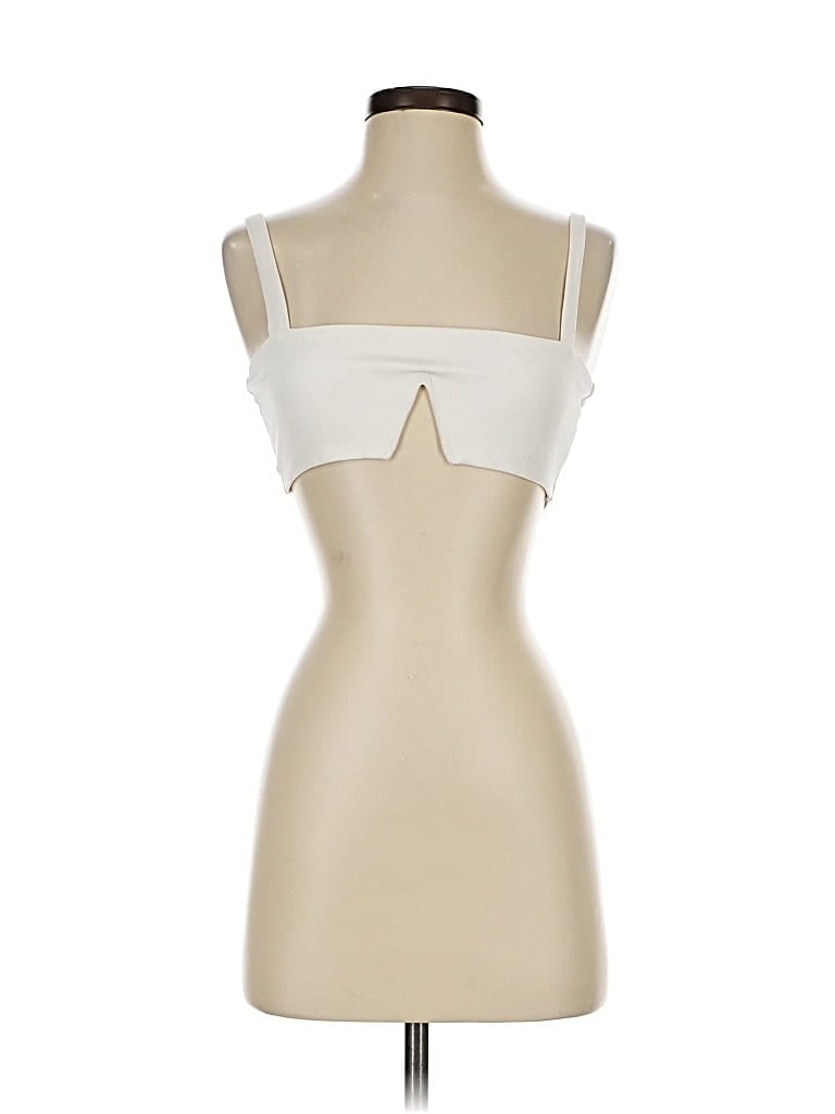 Pre-owned Edikted Tank Top Ivory Strapless Neckline Tops In White