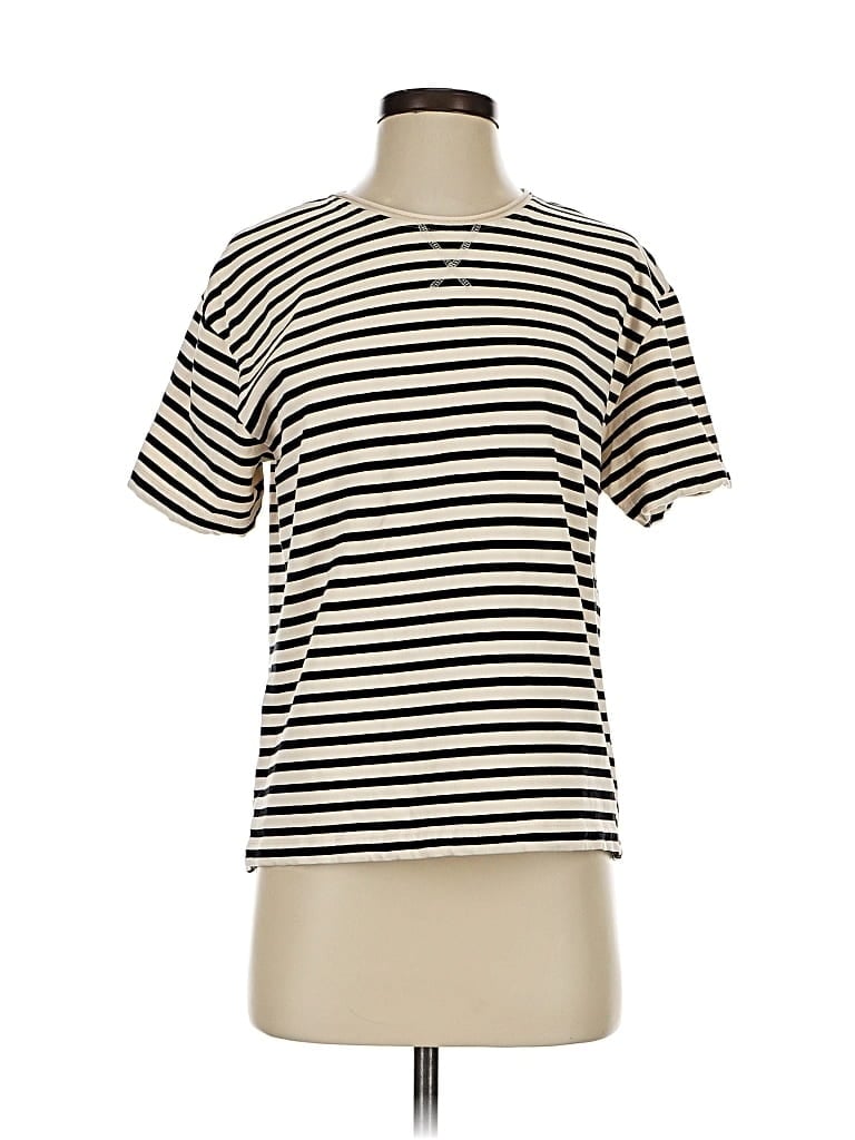 Pre-owned Massimo Dutti Short Sleeve T-shirt In White