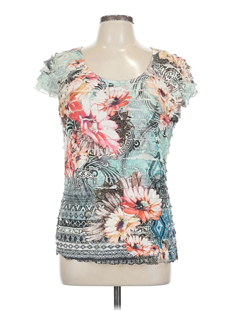 Pre-owned Dressbarn Short Sleeve Top In Blue