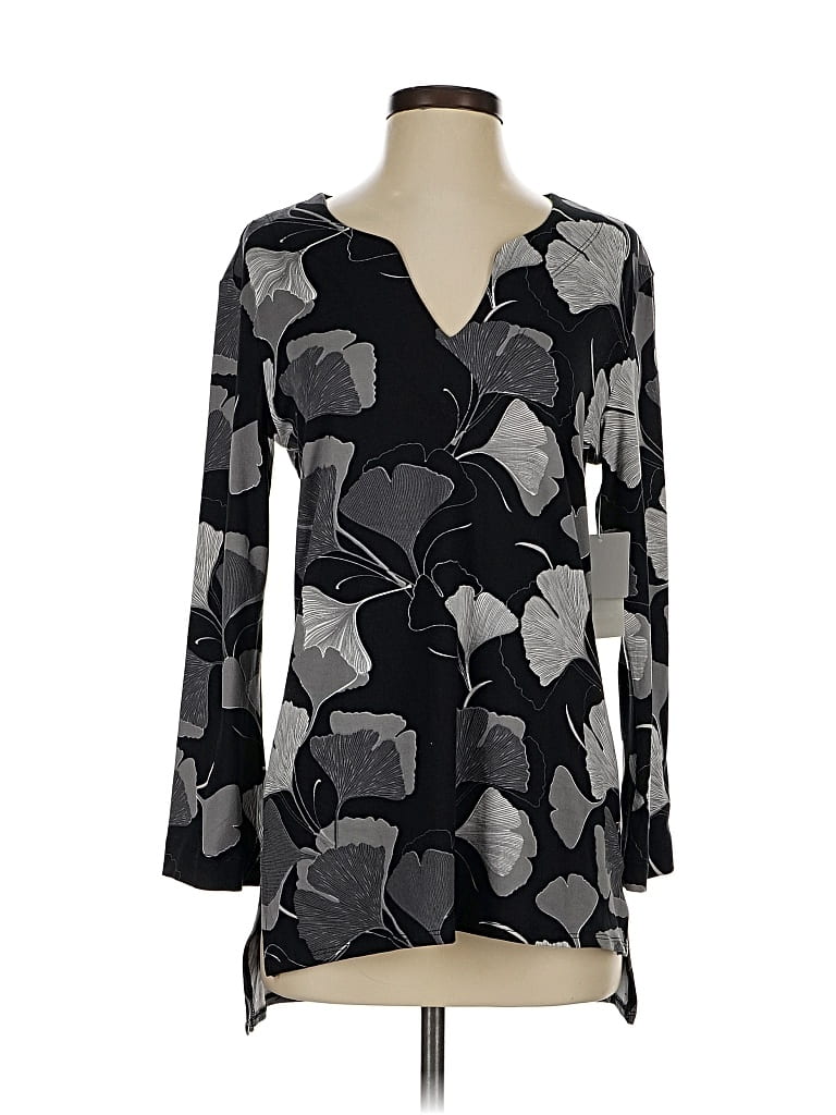 Natori 3/4 Sleeve Blouse In Black