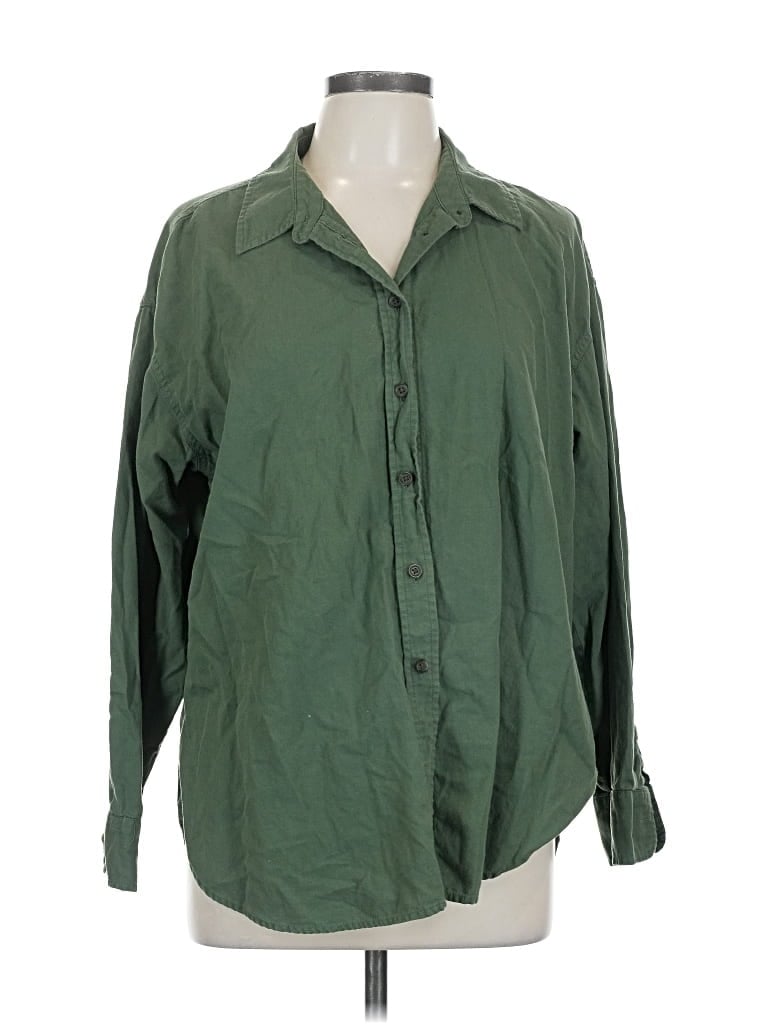 Pre-owned Universal Thread Long Sleeve Button Down Shirt In Green