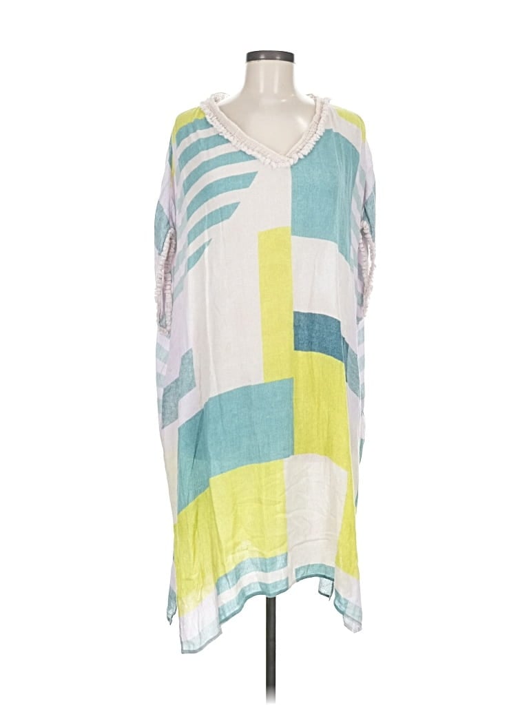 Pre-owned Anthropologie Featuring The Artwork Of Carla Weeks Casual Dress In Green