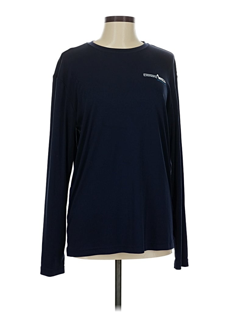 Pre-owned Sport-tek Long Sleeve Top Blue Crew Neck Tops