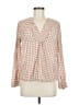 Holding Horses Checkered-gingham Brown Long Sleeve Blouse Size 6 - photo 1