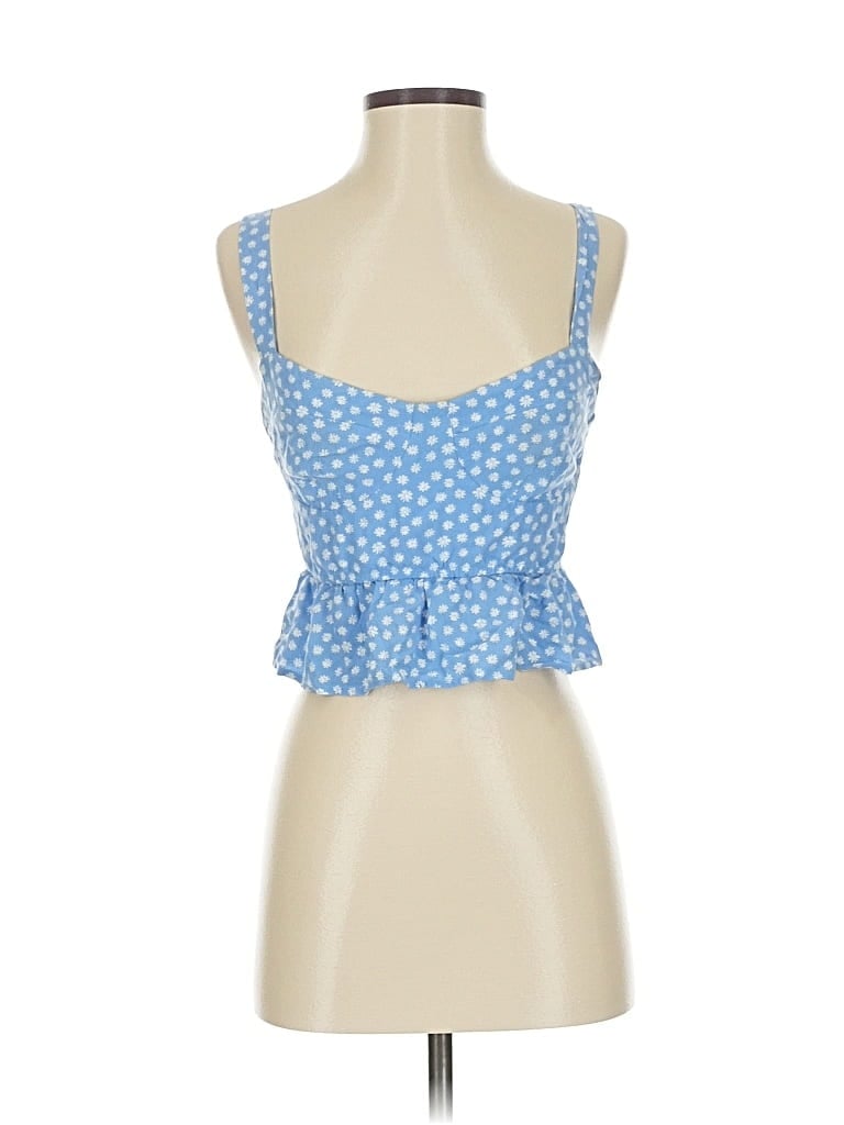 Pre-owned La Hearts Sleeveless Top Blue Sweetheart Neckline Tops