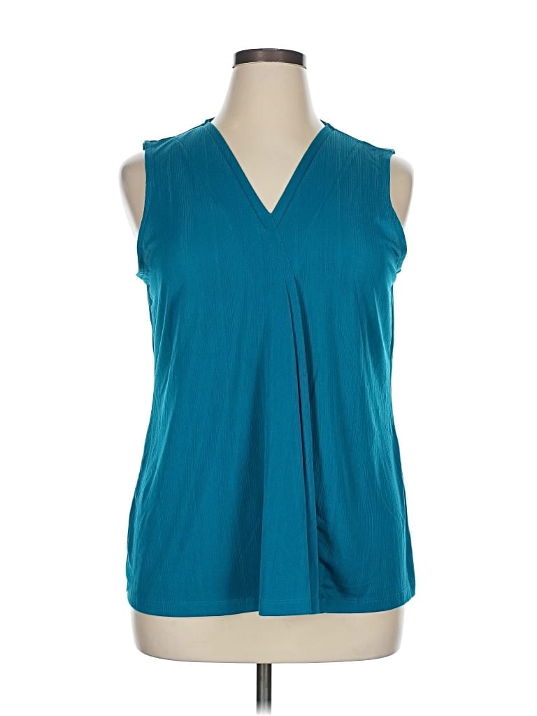 Pre-owned Dana Buchman Sleeveless Blouse In Blue