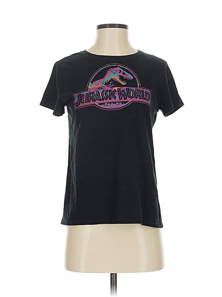 Pre-owned Jurassic World Short Sleeve Top Black Crew Neck Tops