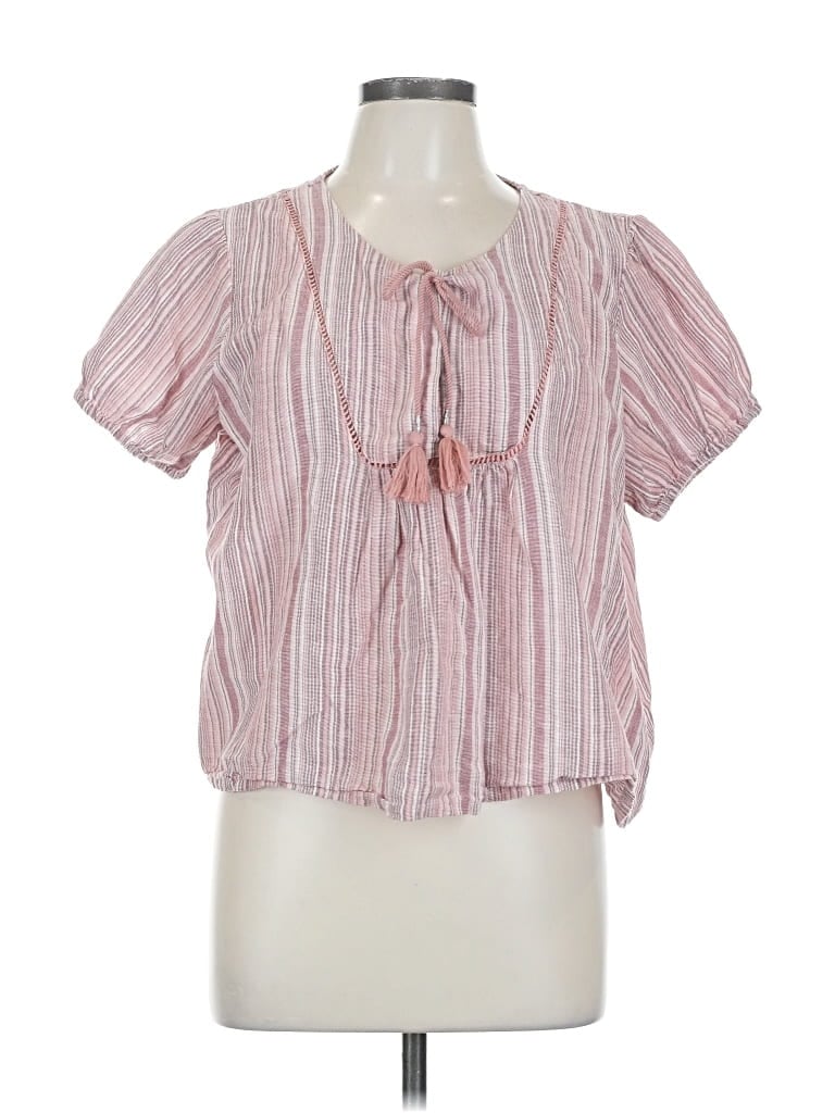 Pre-owned Lucky Brand Short Sleeve Blouse In Pink