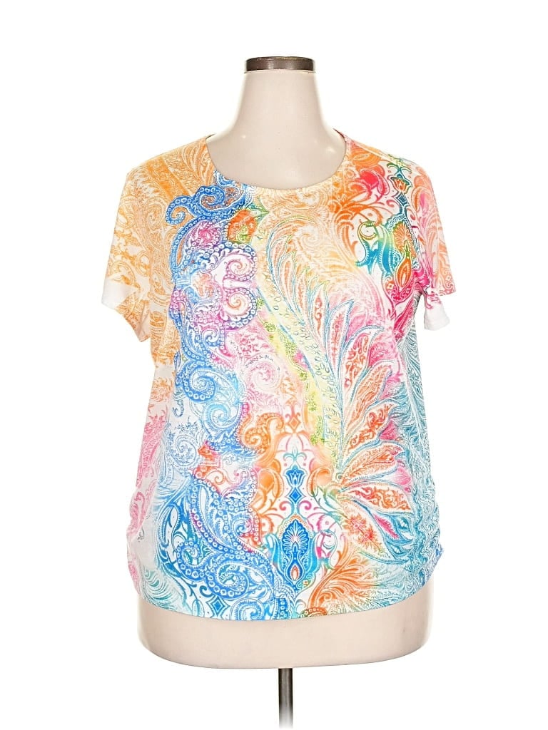 Pre-owned Chico's Short Sleeve T-shirt In White