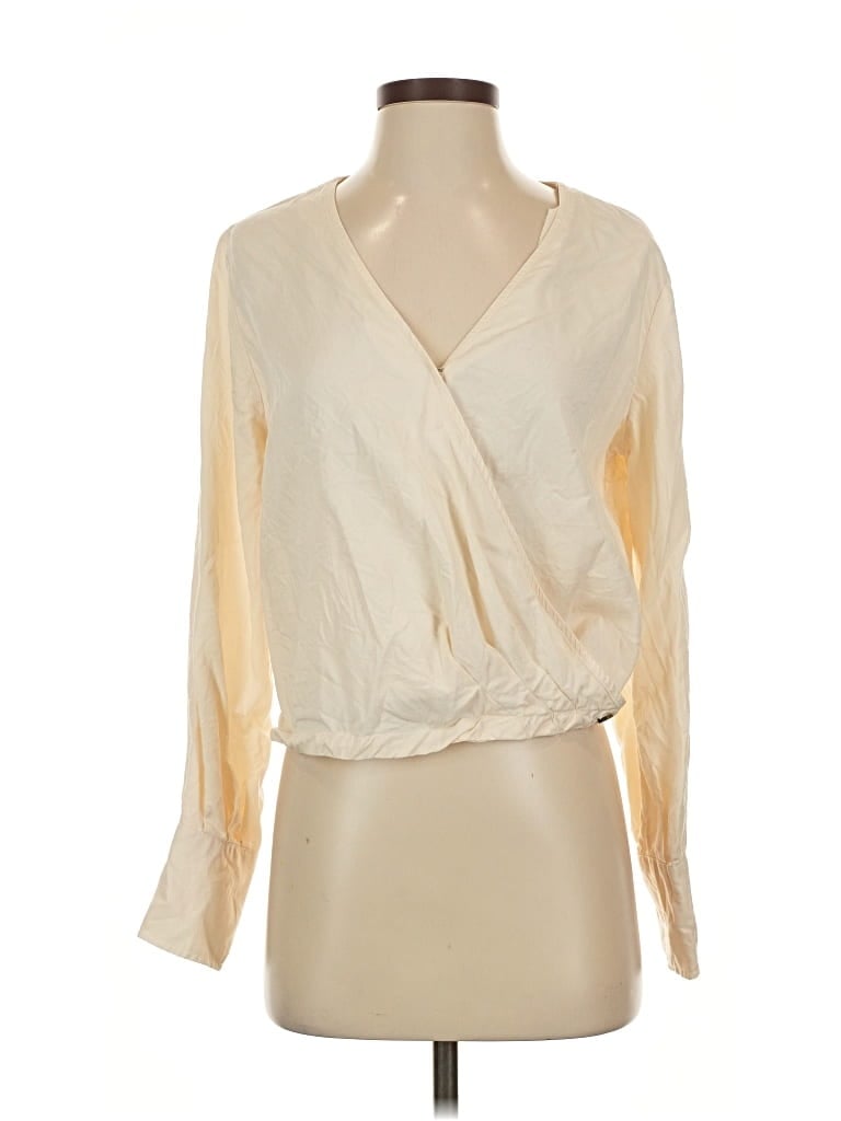 Pre-owned The Drop Long Sleeve Blouse In White