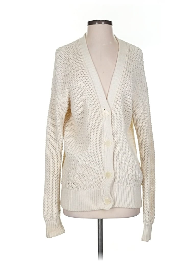 Pre-owned Banana Republic Cardigan Sweater In White