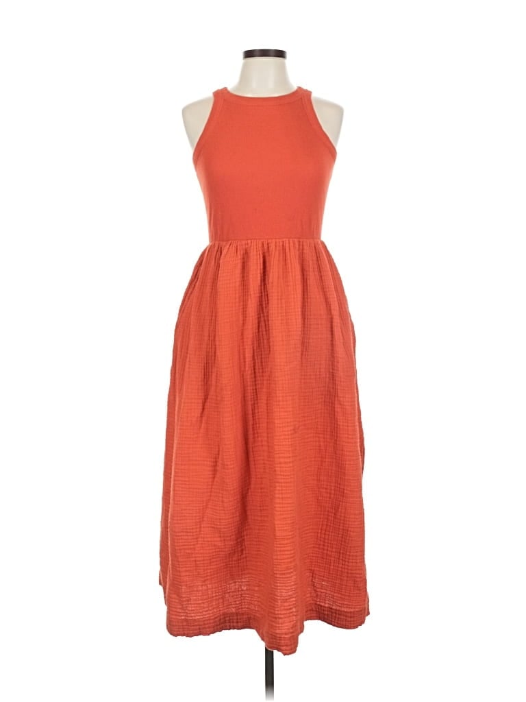Pre-owned Loft Beach Casual Dress In Orange