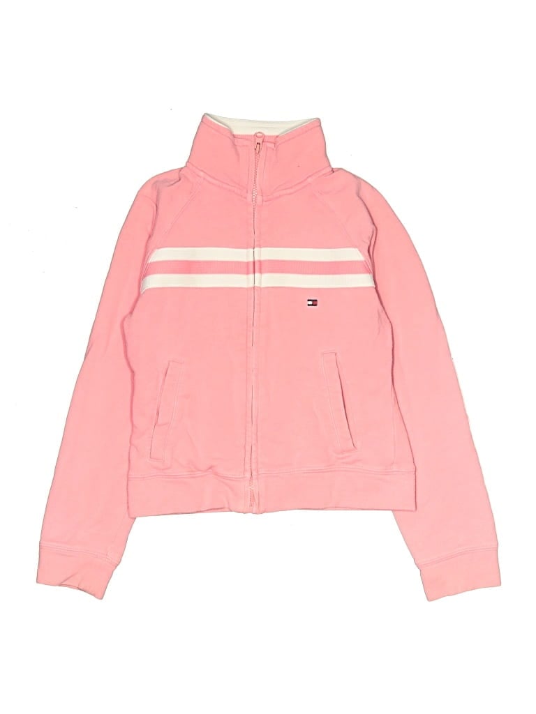 Pre-owned Tommy Jeans Kids' Zip Up Hoodie In Pink