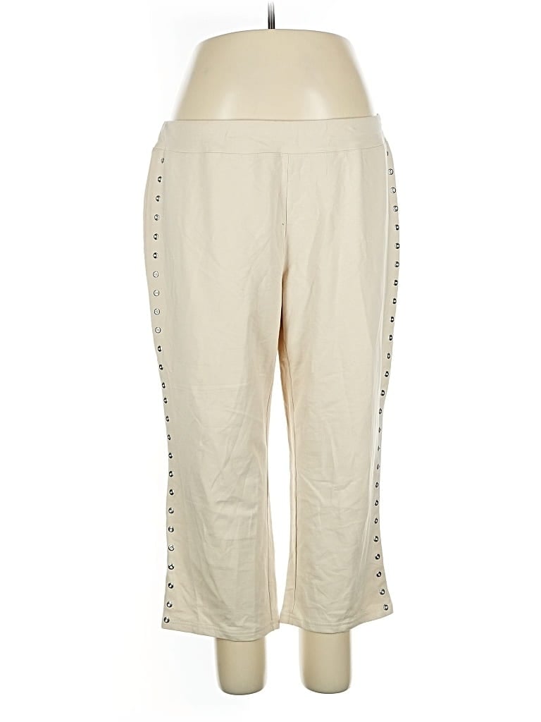 Pre-owned Belle By Kim Gravel Casual Pants In White