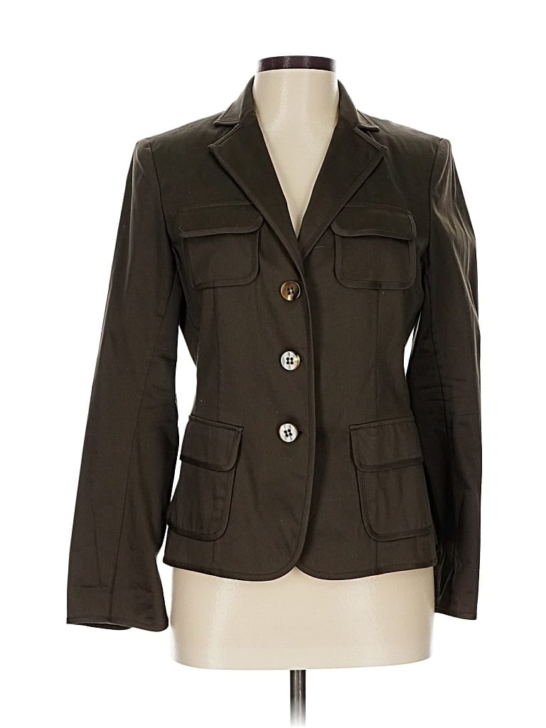 Pre-owned Ak Anne Klein Blazer Jacket In Brown