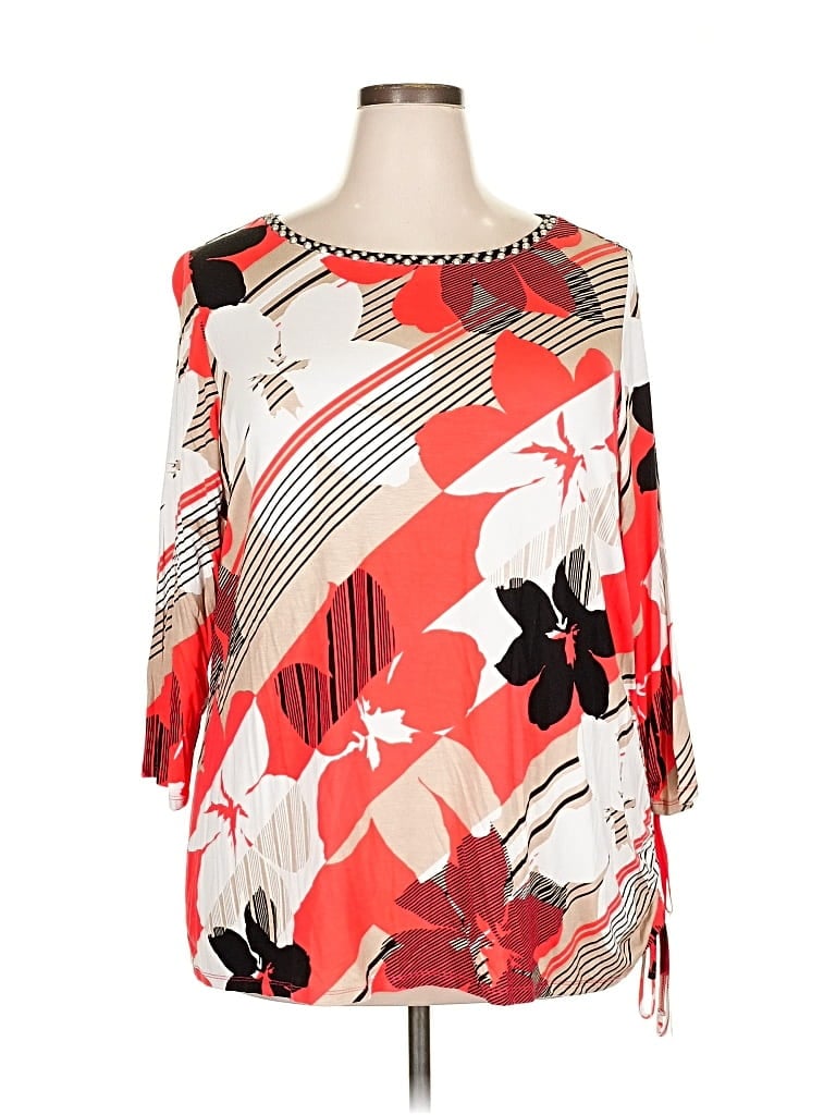 Ruby Rd. 3/4 Sleeve Blouse In Red