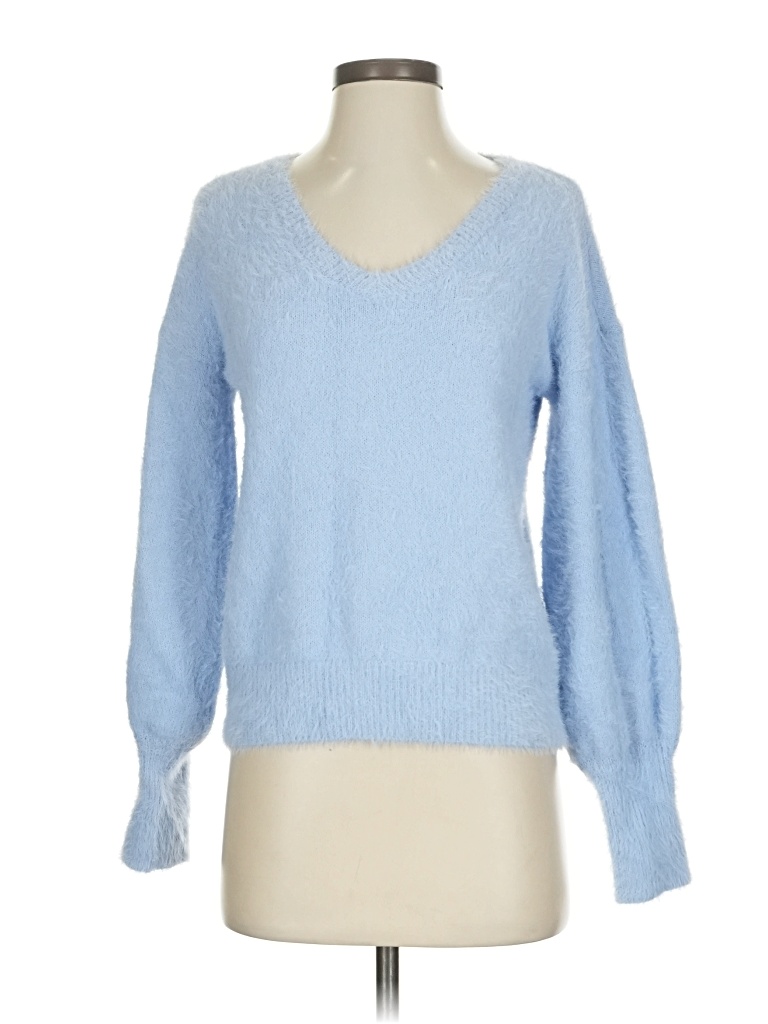 Pre-owned Marled By Reunited Pullover Sweater In Blue