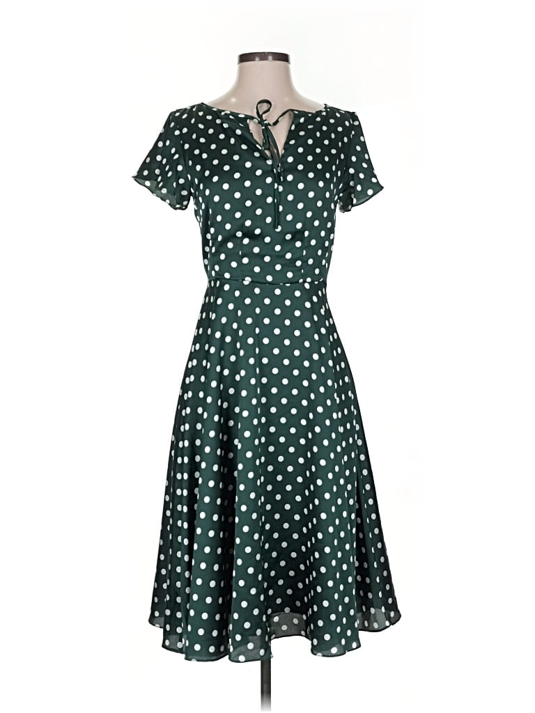 Pre-owned Unique Vintage Casual Dress In Green
