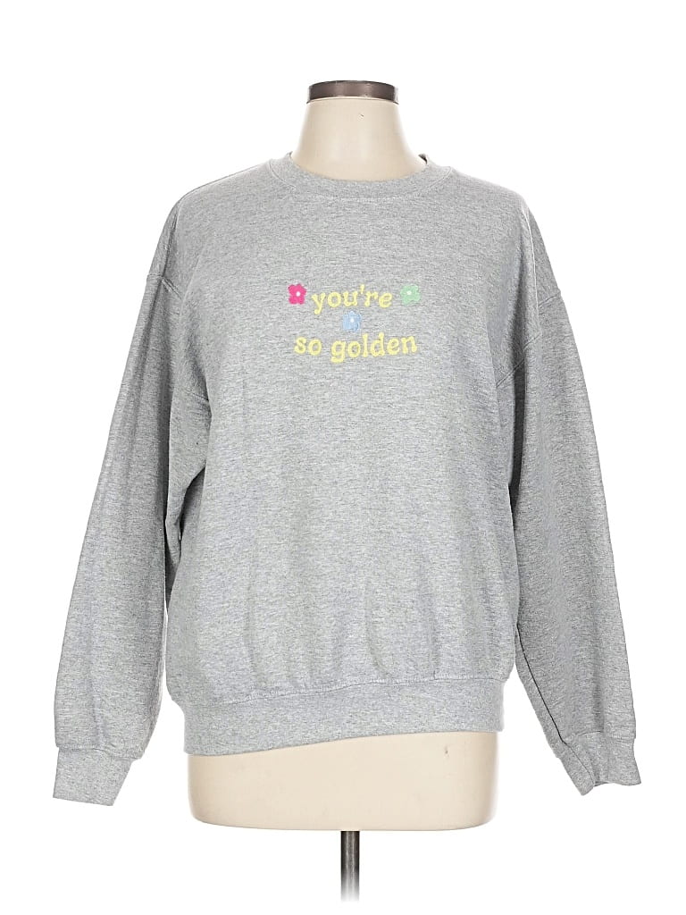 Pre-owned Gildan Sweatshirt In Gray