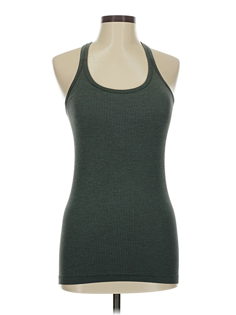 Pre-owned Lululemon Athletica Tank Top Green Halter Neckline Tops