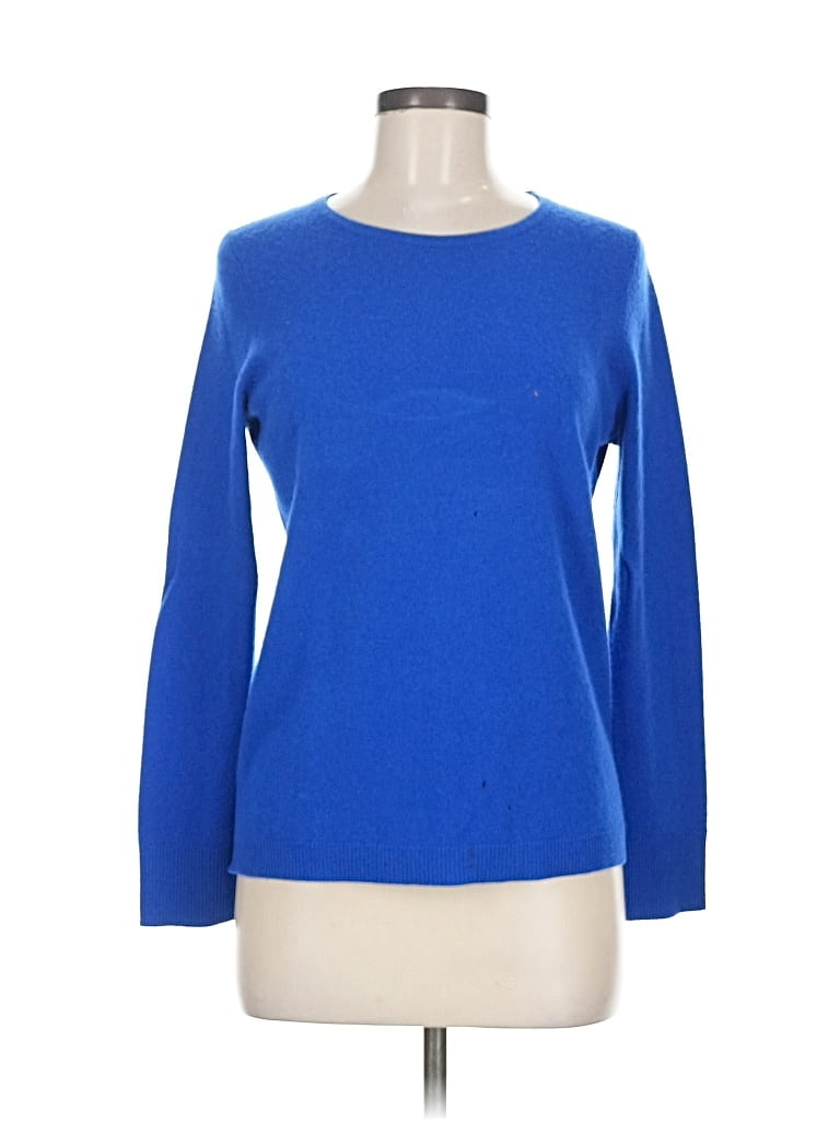 Pre-owned Talbots Cashmere Pullover Sweater In Blue