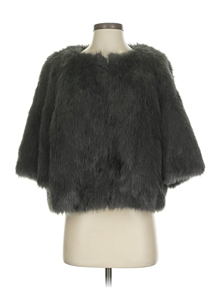 Pre-owned Banana Republic Faux Fur Jacket In Gray