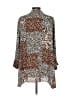 Investments 100% Polyester Animal Print Brown 3/4 Sleeve Blouse Size L - photo 2
