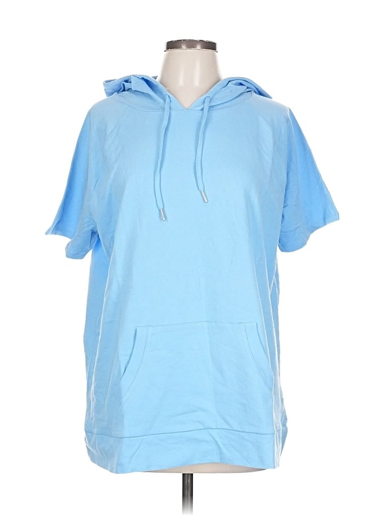 Pre-owned Belle By Kim Gravel Pullover Hoodie In Blue