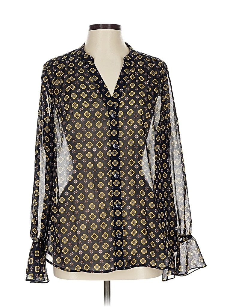 Pre-owned Cabi Long Sleeve Blouse In Black