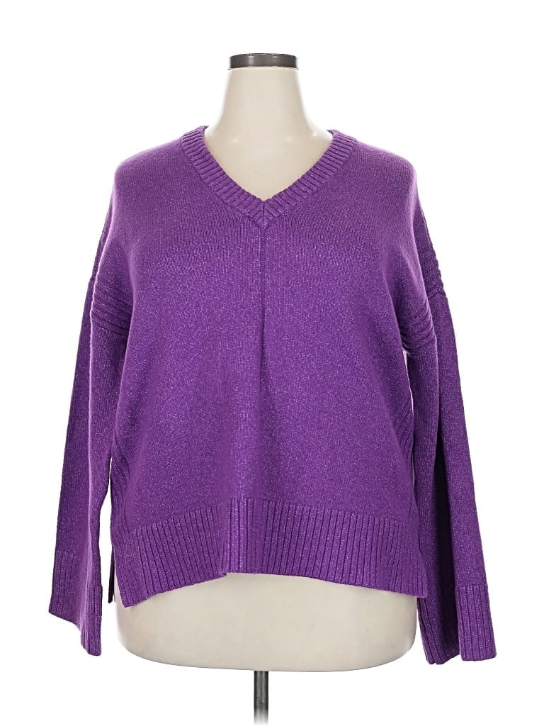 Ann Taylor Loft Pullover Sweater In Purple