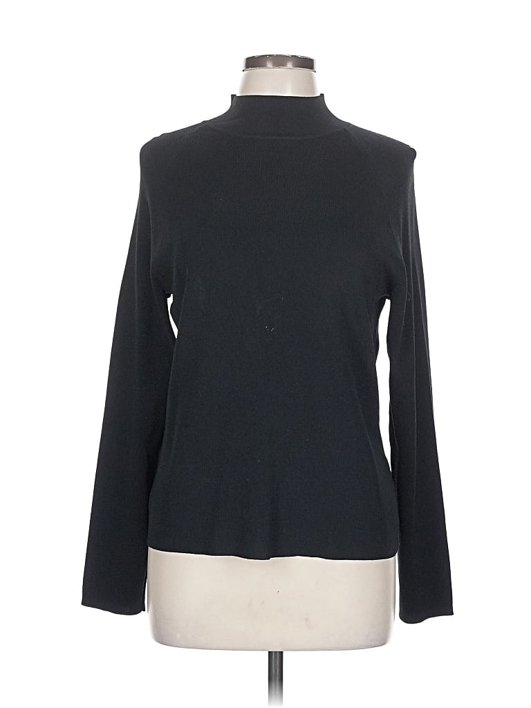 Pre-owned Talbots Long Sleeve Top Black Turtleneck Tops