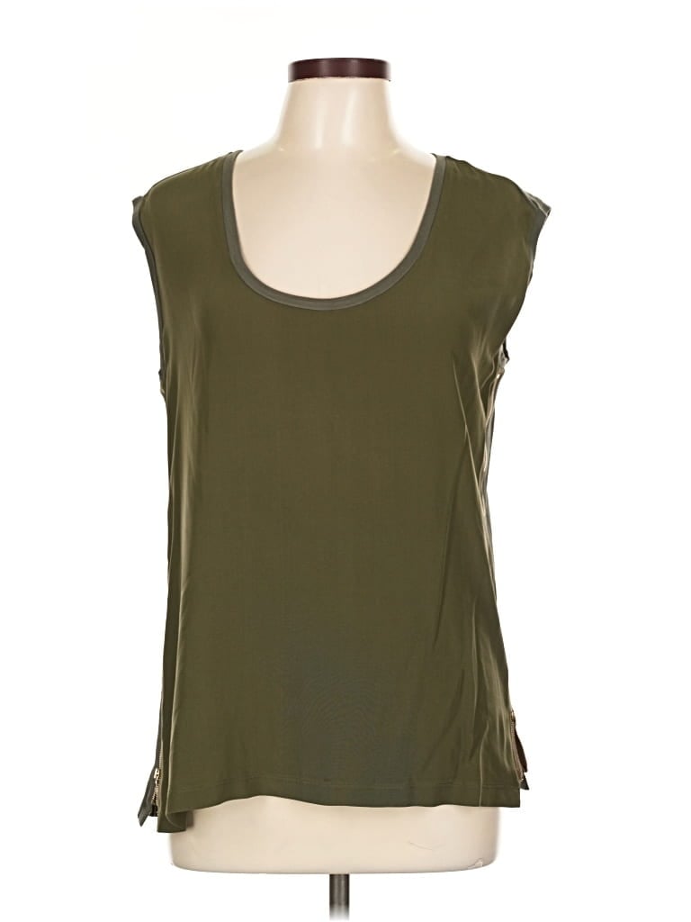 Pre-owned 7 For All Mankind Sleeveless Blouse In Green