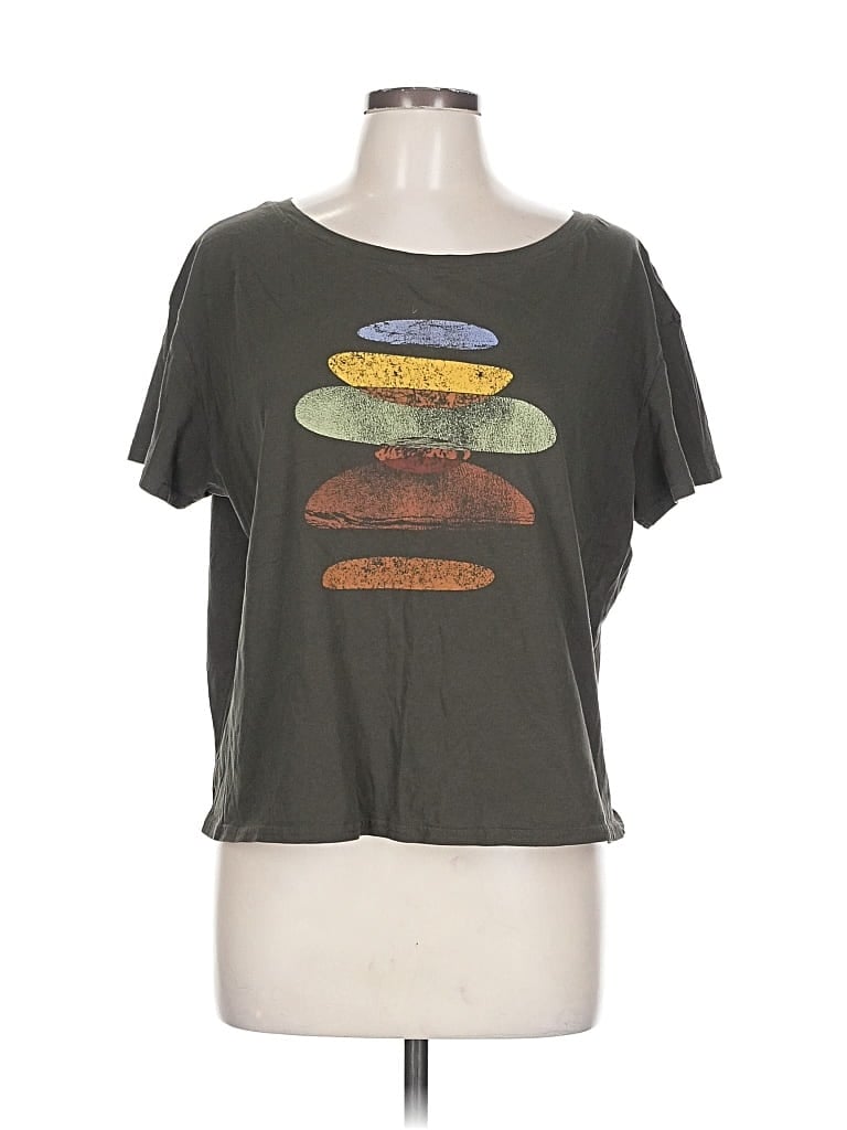 Pre-owned Prana Short Sleeve Top Gray Scoop Neck Tops