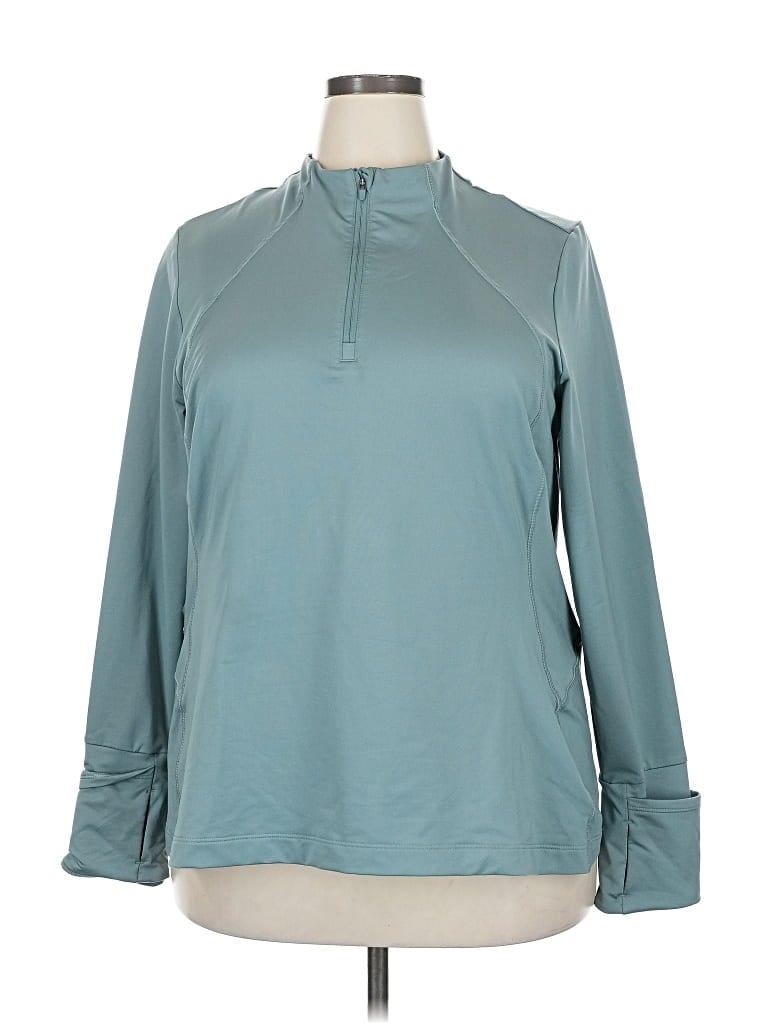 Pre-owned Athleta Track Jacket In Blue