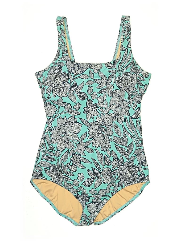 Pre-owned Lands' End One Piece Swimsuit In Blue