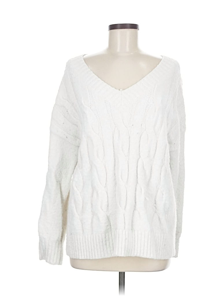 Pre-owned Lucky Brand Pullover Sweater In White
