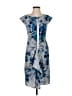 BCBGMAXAZRIA 100% Polyester Graphic Blue Cocktail Dress Size 0 - photo 1