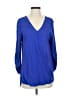 VISION 155 100% Rayon Blue 3/4 Sleeve Blouse Size S - photo 1