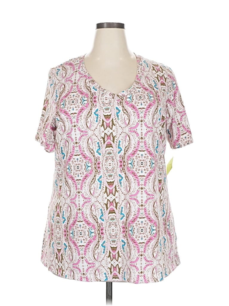 Pre-owned Lane Bryant Short Sleeve T-shirt In Pink