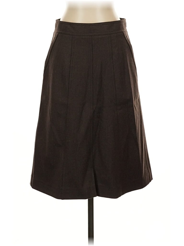 Pre-owned Theory Wool Skirt In Brown