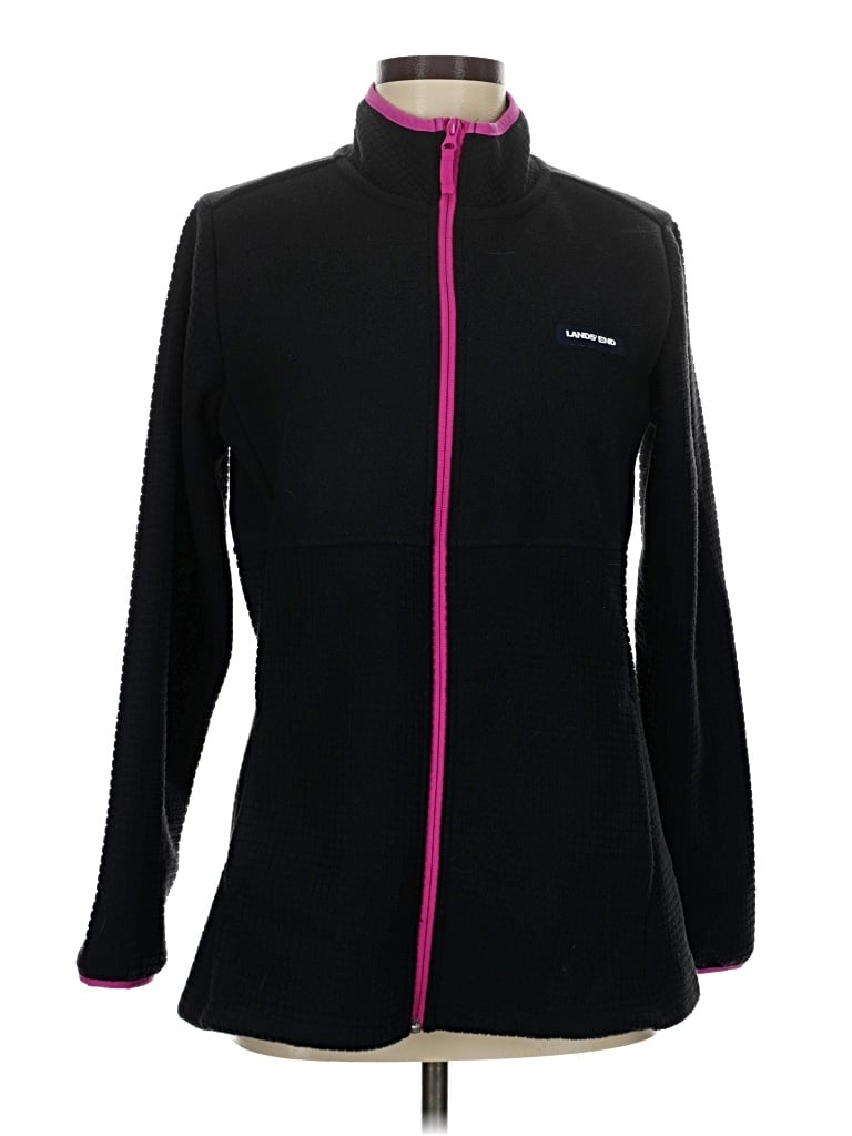 Pre-owned Lands' End Track Jacket In Black